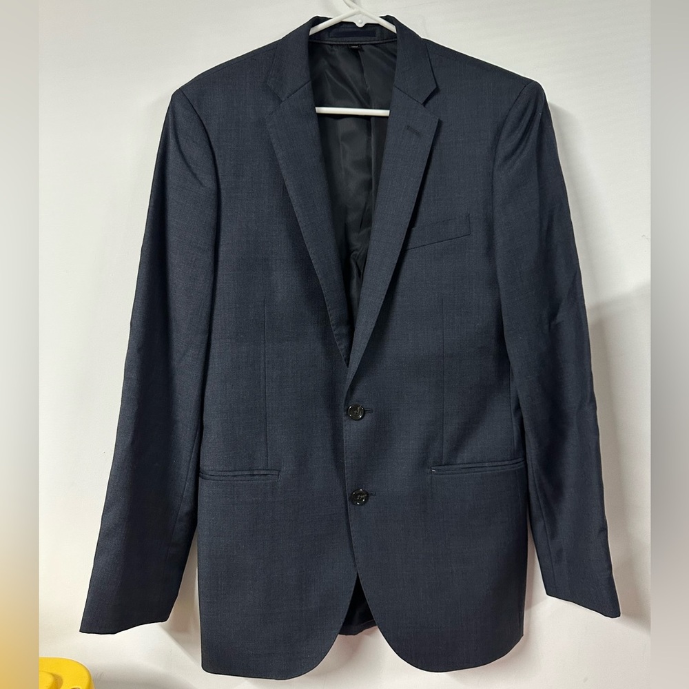 J. Crew Ludlow Italy Tollegno 1900 Wool Blue Dual Vent Blazer Jacket 38R Travel